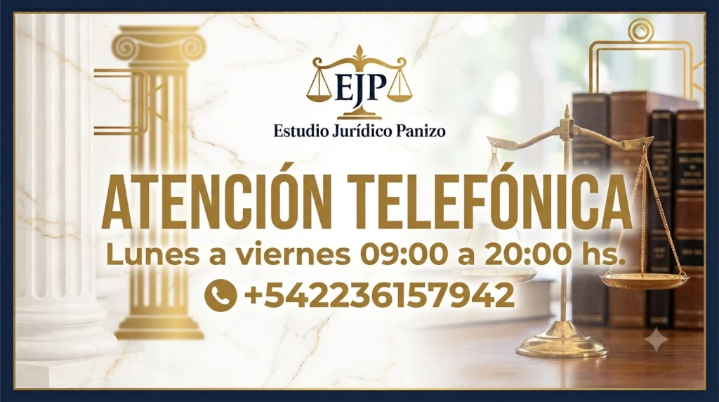 abogados mar del plata atención telefónica estudio juridico panizo dra fernanda panizo lunes a viernes 9 a 20 hs
