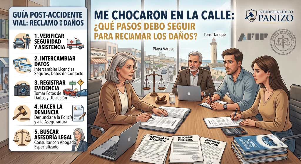 Me chocaron en la calle: ¿Qué pasos debo seguir para reclamar los daños?