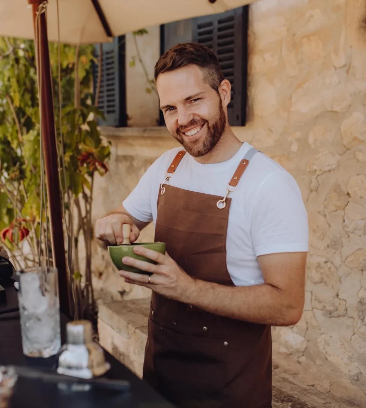 Friendly baristas serving delicious coffee to guests at an event in Mallorca.