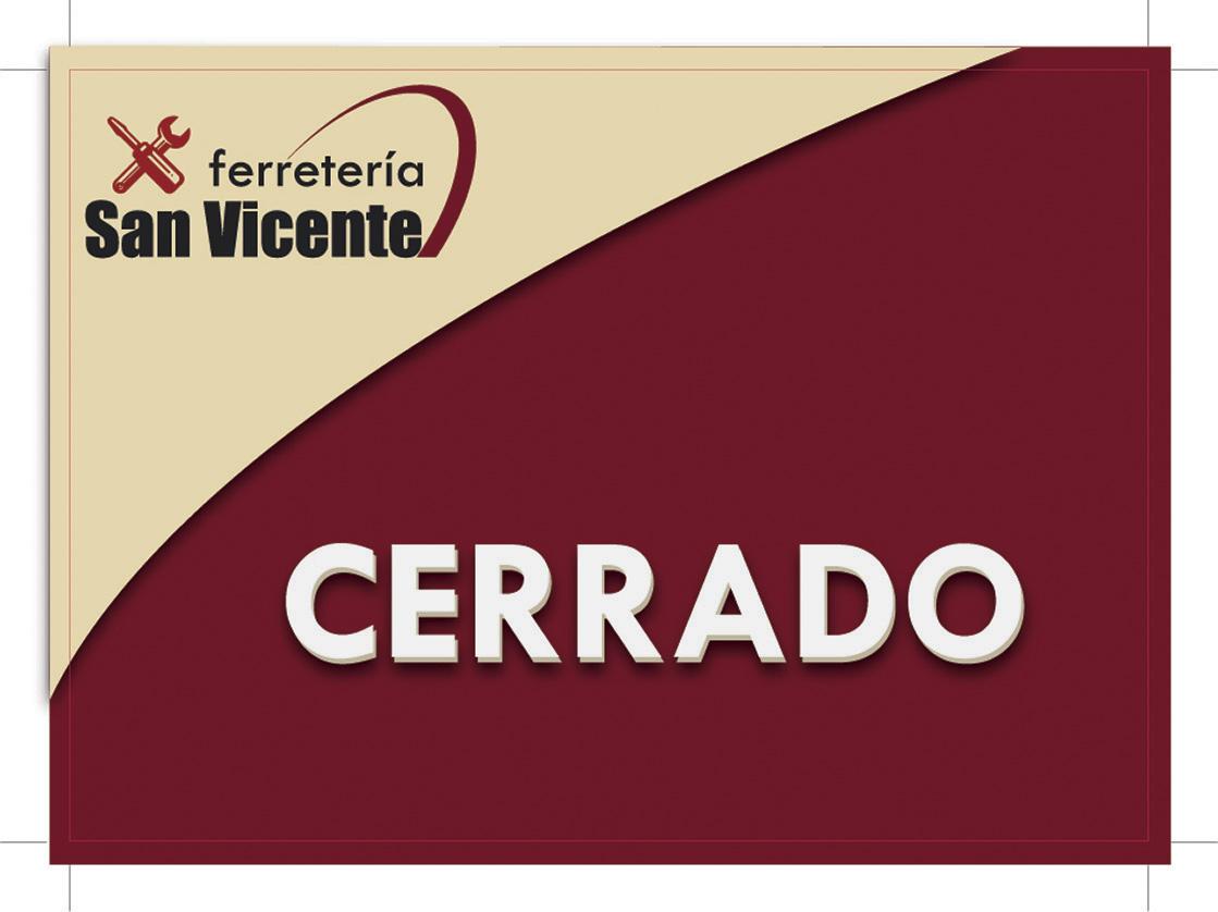 Cartel CERRADO