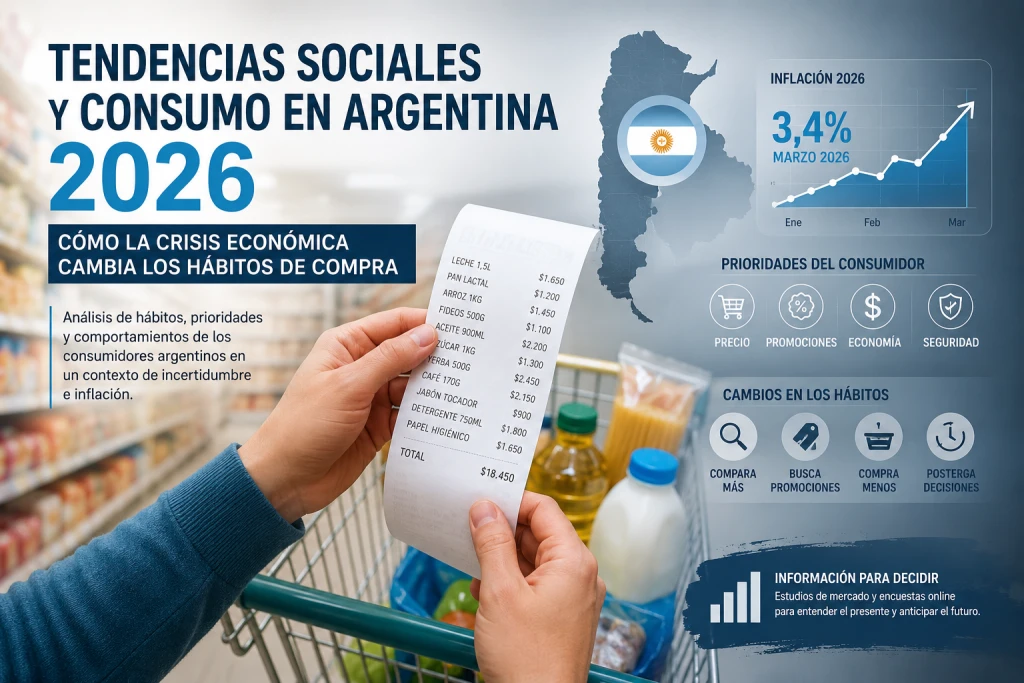 Tendencias sociales y consumo en Argentina 2026: cómo la crisis económica cambia los hábitos de compra.