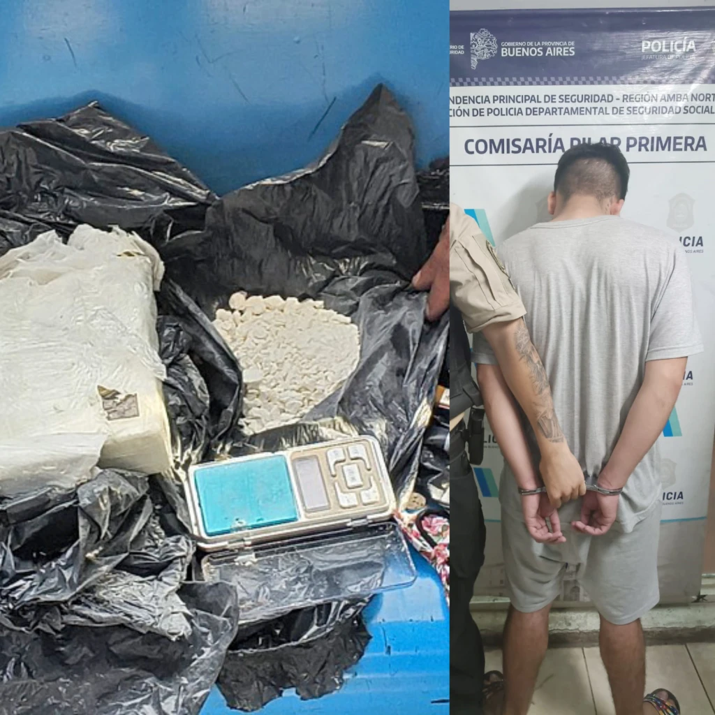Detienen a dos sospechosos con casi un kilo de cocaína en Pilar