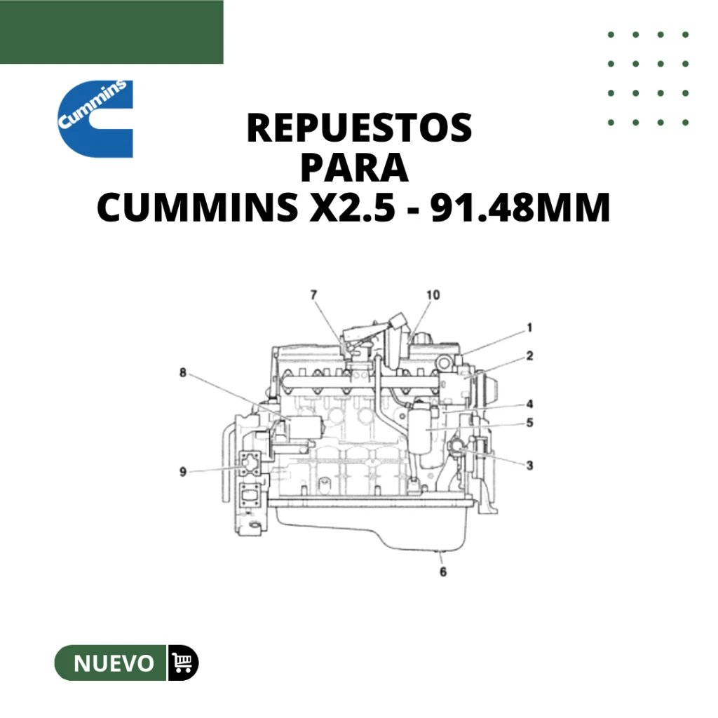 Repuestos de motor para Cummins X2.5 - 91.48mm
