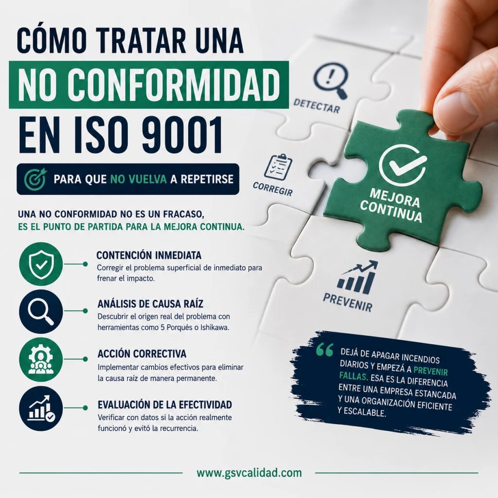 Cómo tratar una No Conformidad en ISO 9001 para que no vuelva a repetirse