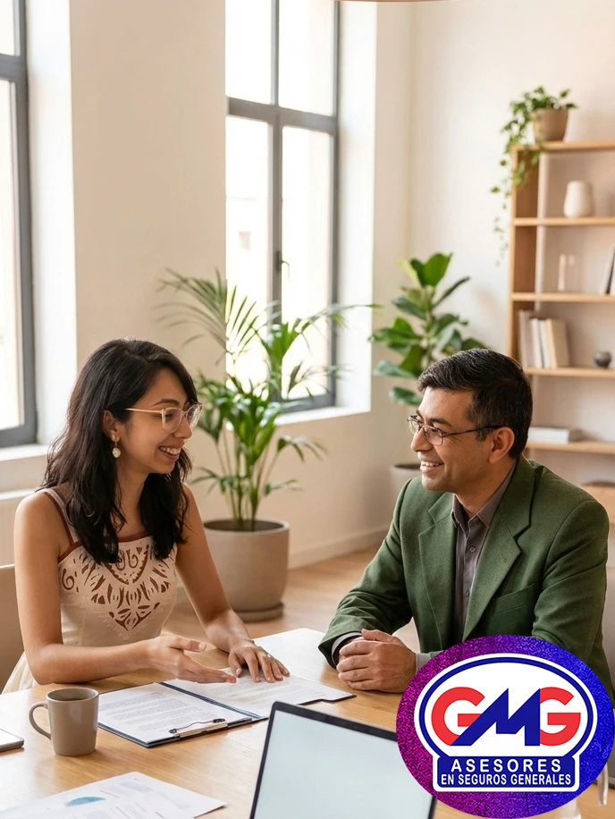 Escena de asesoramiento profesional que transmite confianza, respaldo y planificación responsable.