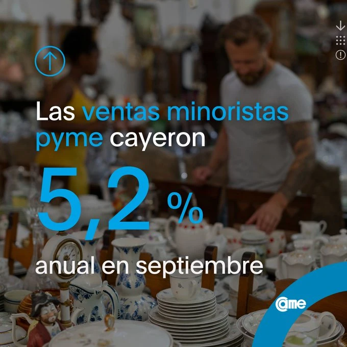 Caída de ventas en Septiembre