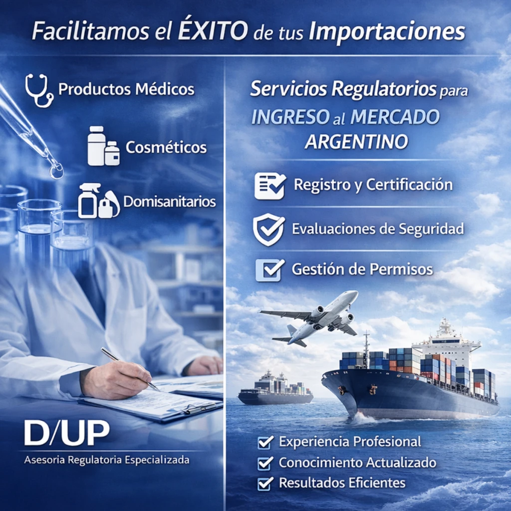 Servicios regulatorios para importadores de productos médicos, cosméticos y domisanitarios en Argentina