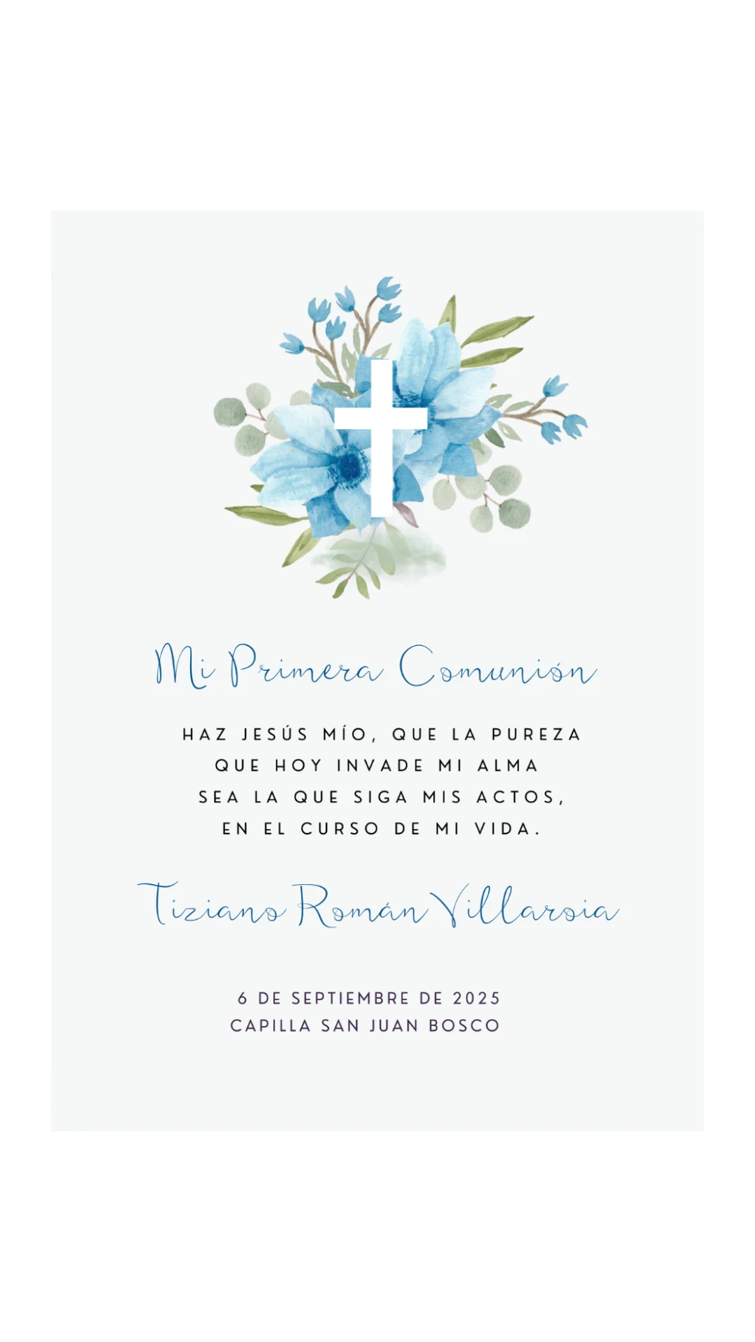 Tarjeta de Comunión - Tiziano