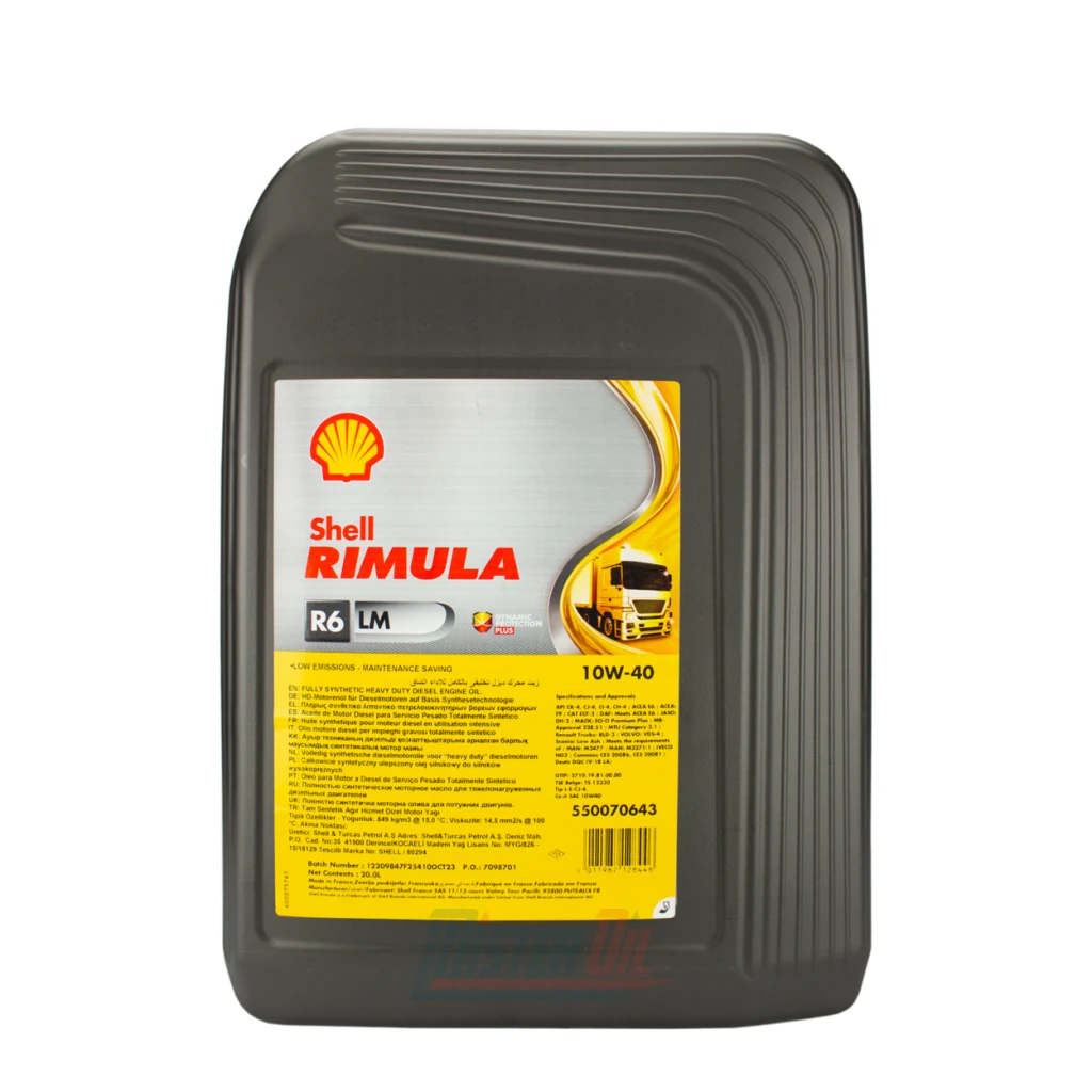 SHELL RIMULA 10W-40 R6 LM, 20 LITROS, DPF