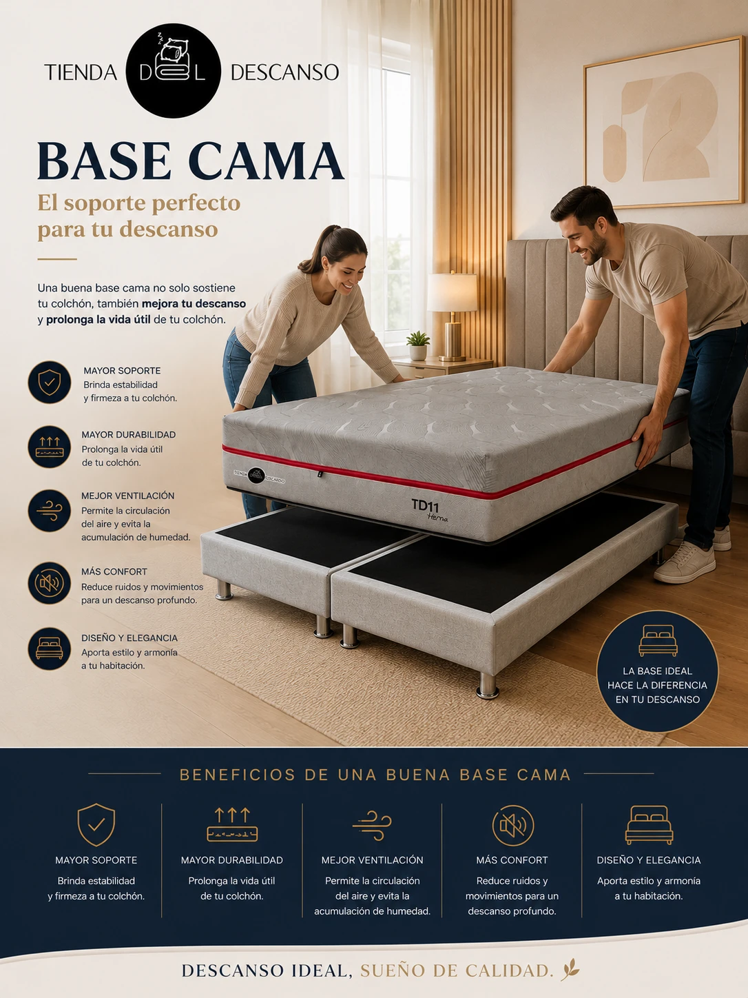¿Por qué la base cama o somier es tan importante para un buen descanso?