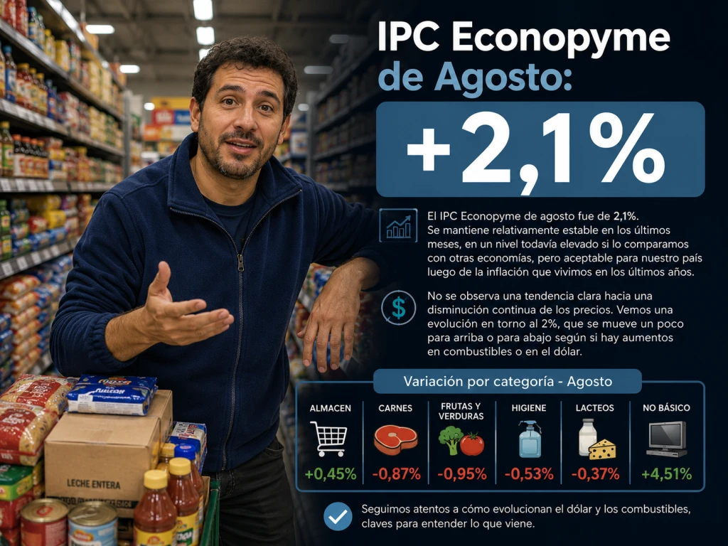 IPC Econopyme: agosto cerró con un aumento del 2,1%