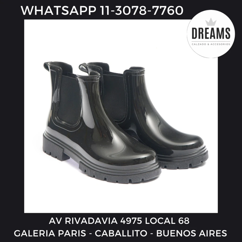 Botas de lluvia Das Luz Nebraska negro Dreams Calzado Caballito Av Rivadavia 4975 local 68 Galeria Paris