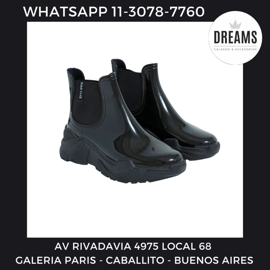 Botas de lluvia Das Luz Sapporo negro Dreams Calzado Caballito Av Rivadavia 4975 local 68 Galeria Paris