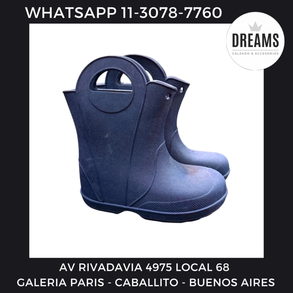 Botas de lluvia para nene varon chicos con manija azul Dreams Calzado Caballito Av Rivadavia 4975 local 68 Galeria Paris