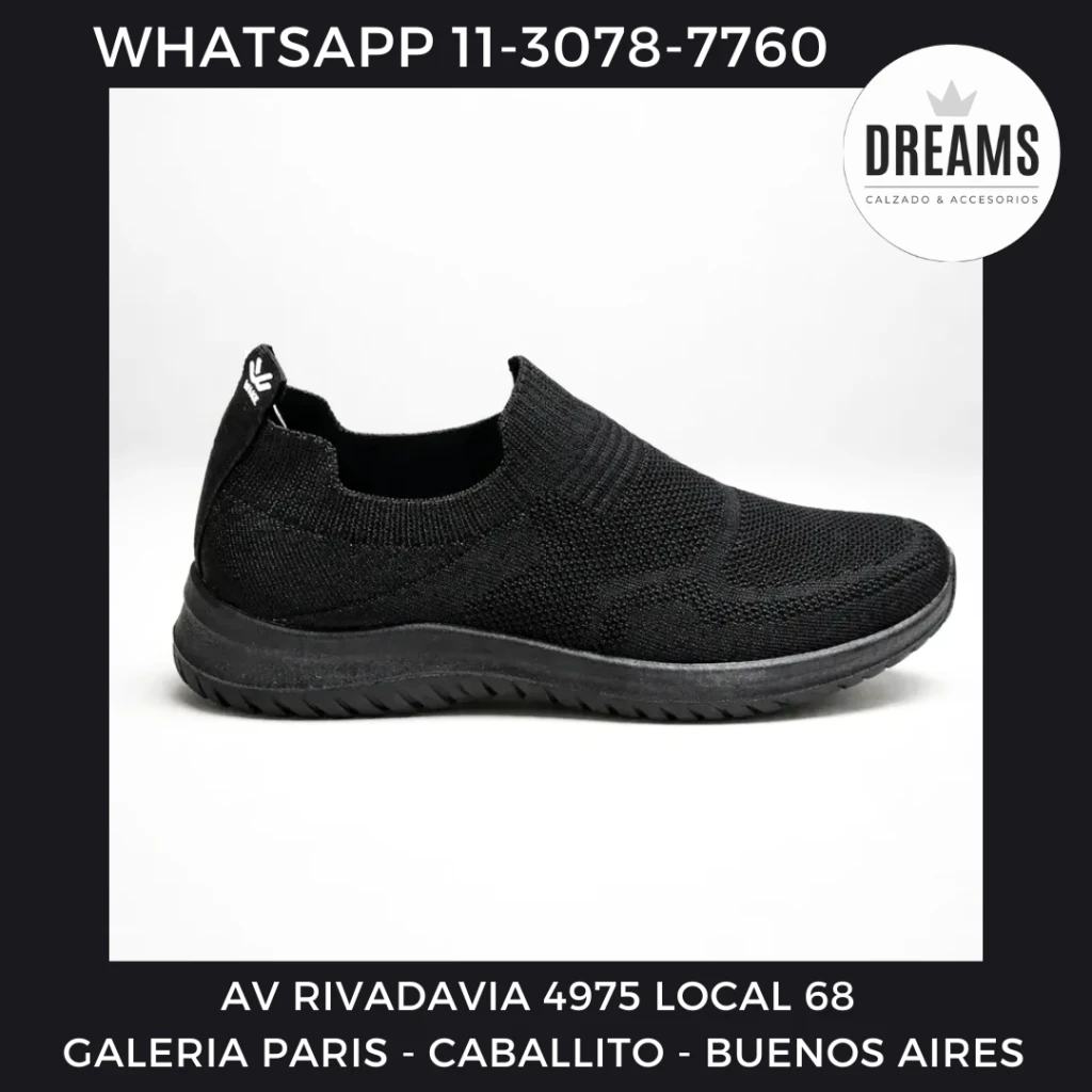 Zapatillas para mujer y varon tipo media pancha sin cordones negro Dreams Calzado Caballito