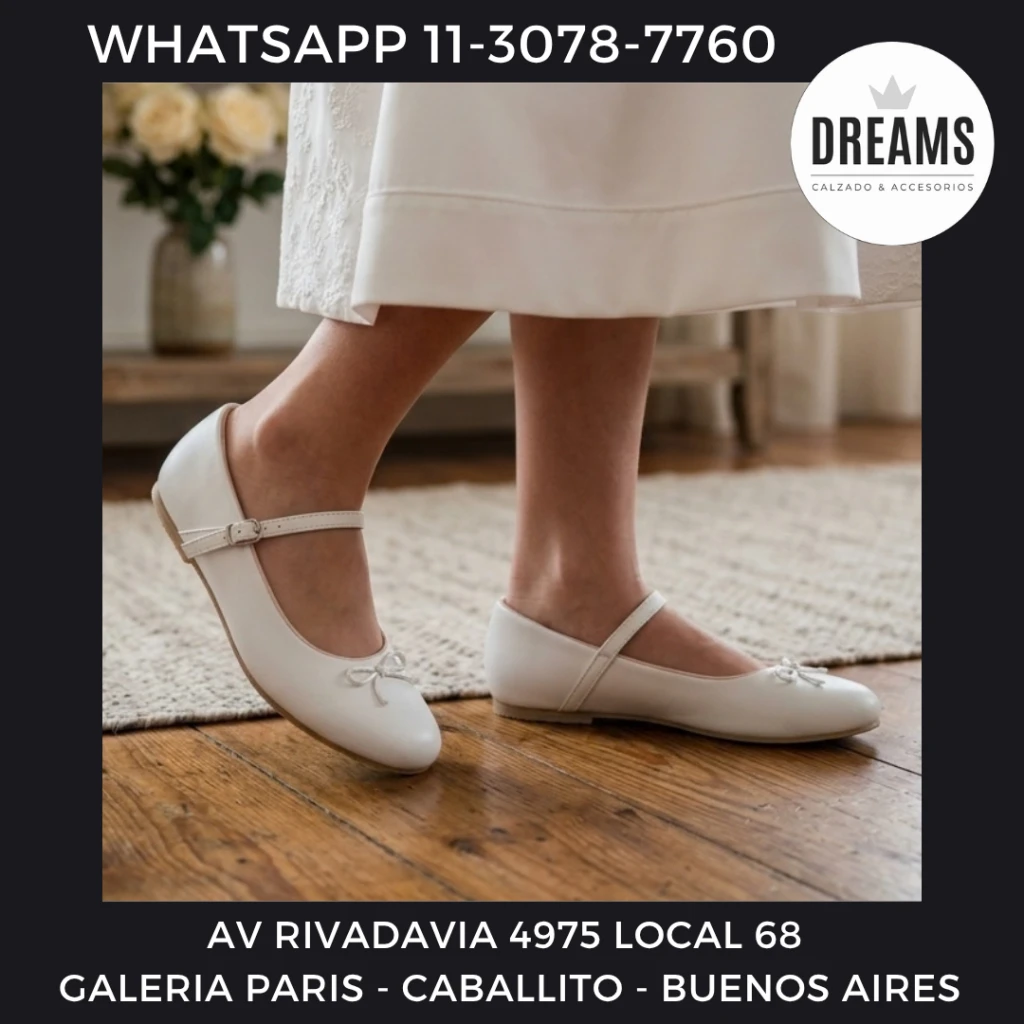 Zapatos blancos para Primera Comunion en Caballito CABA