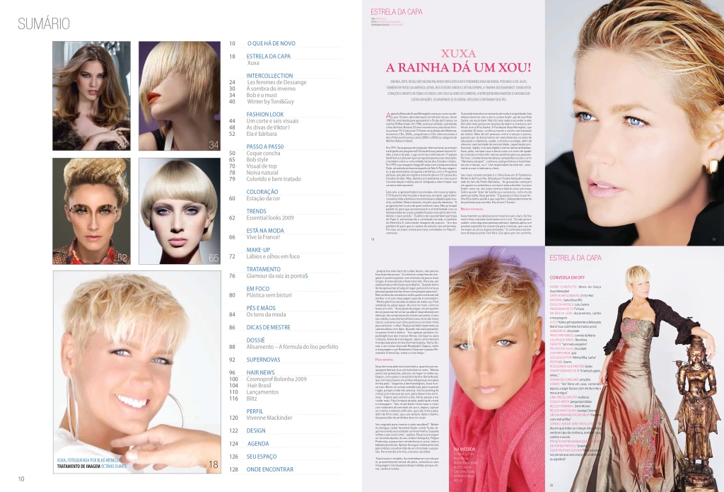 Diseño interior revista Be Fashion – nota de tapa con Xuxa