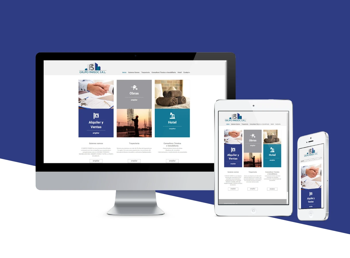 Diseño responsive para Grupo Parsoc - desarrollo a medida