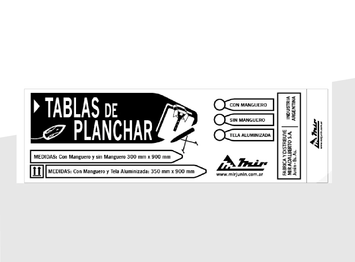 Diseño de packaging para tabla de planchar – Mir Junín