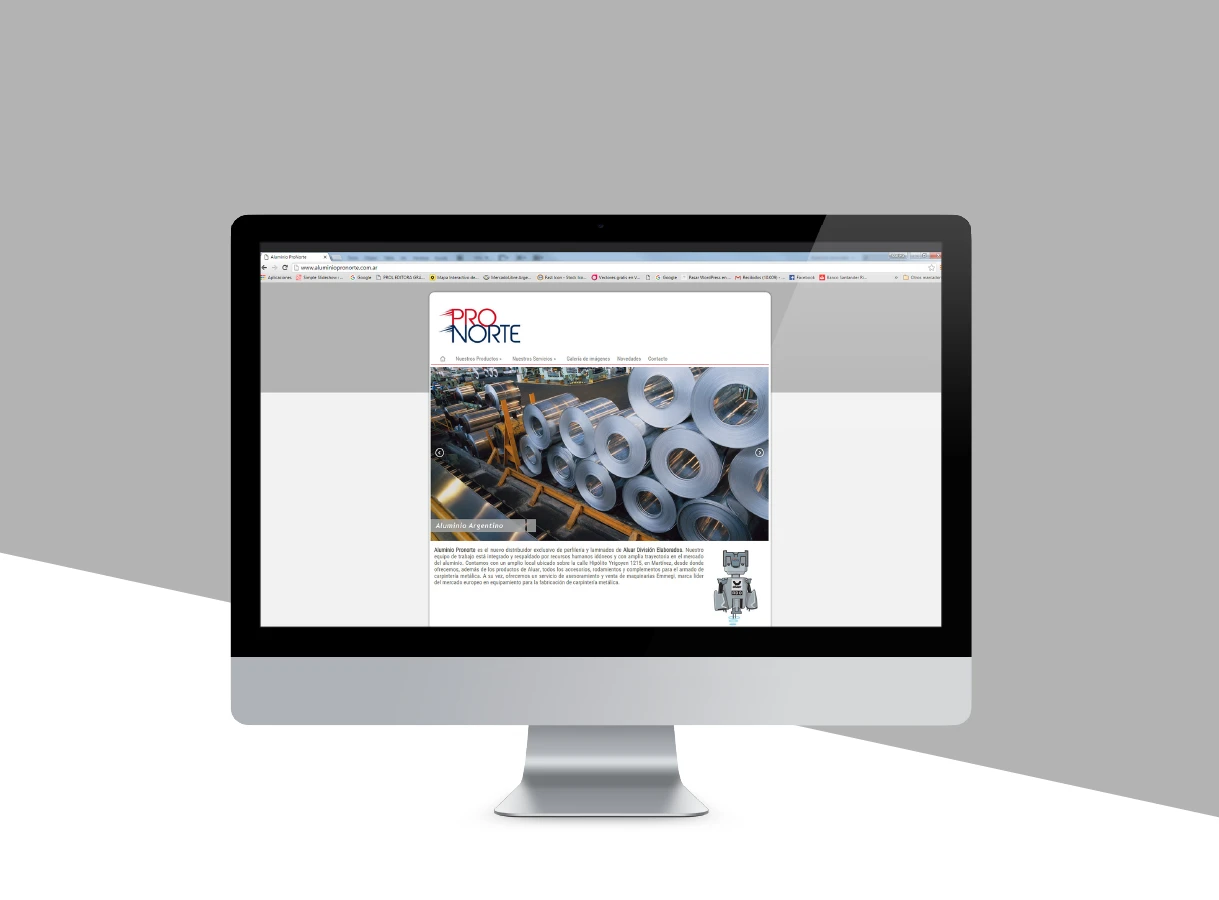 Diseño web para empresa de aluminio - Aluminio Pro Norte
