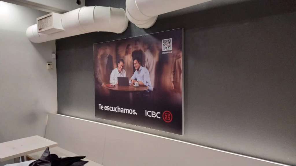 Publicidad ICBC en Megatlon Alcorta Cafeter&iacute;a