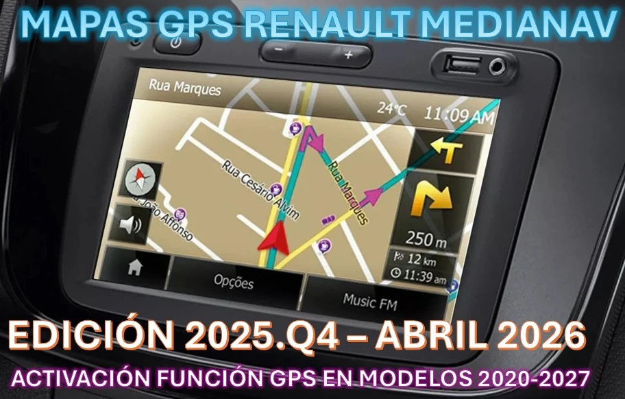 Información para las actualizaciones de Mapas MediaNav Renault
