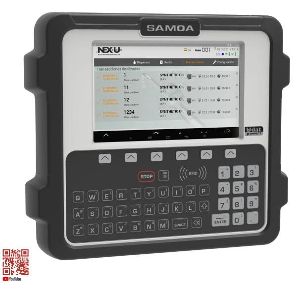 Teclado de control SAMOA NEX·U para gestión de aceite y fluidos en talleres