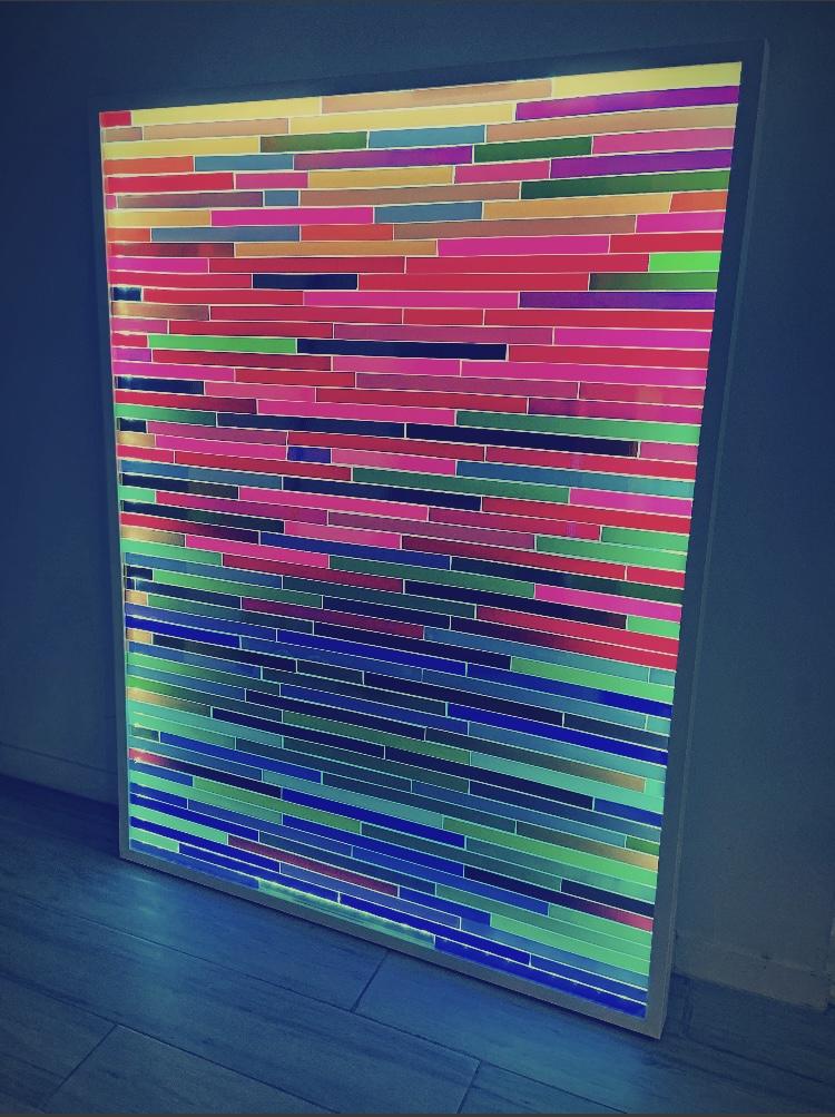 Led light on wood