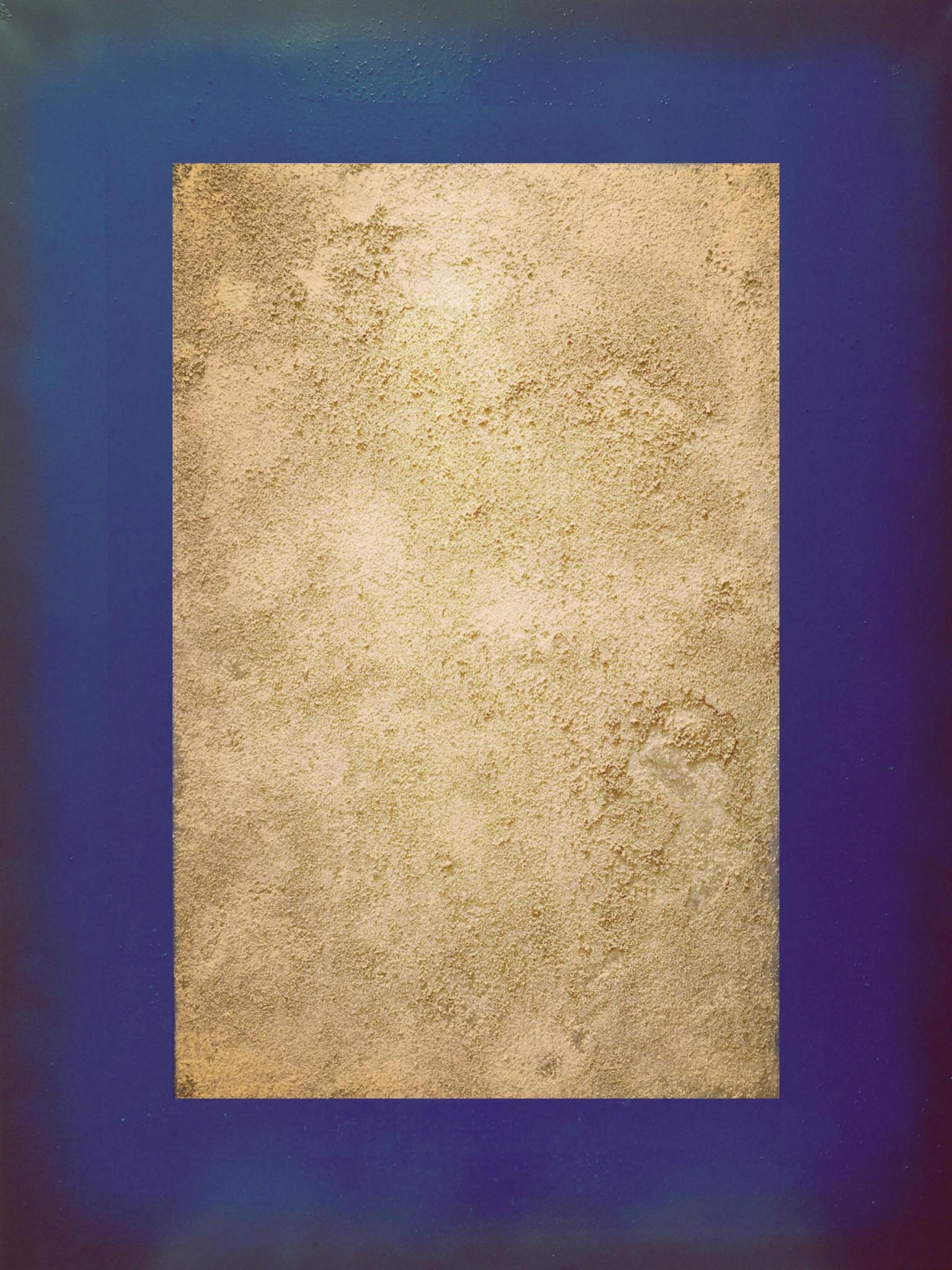 Acrylic on canvas 32"x28"inches & led light blue borders
