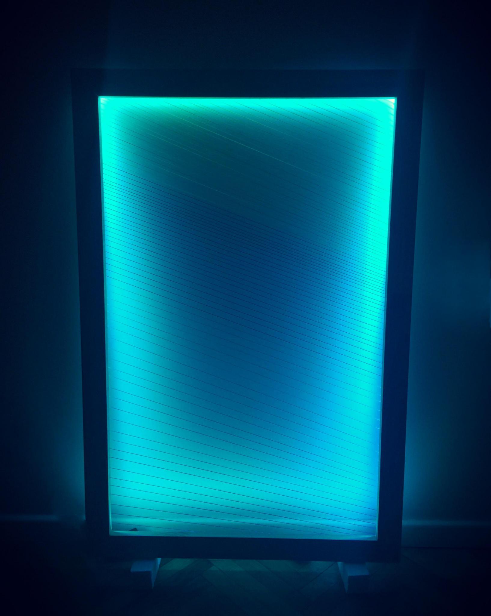 Led Light, thread & wood base 24x24 inches