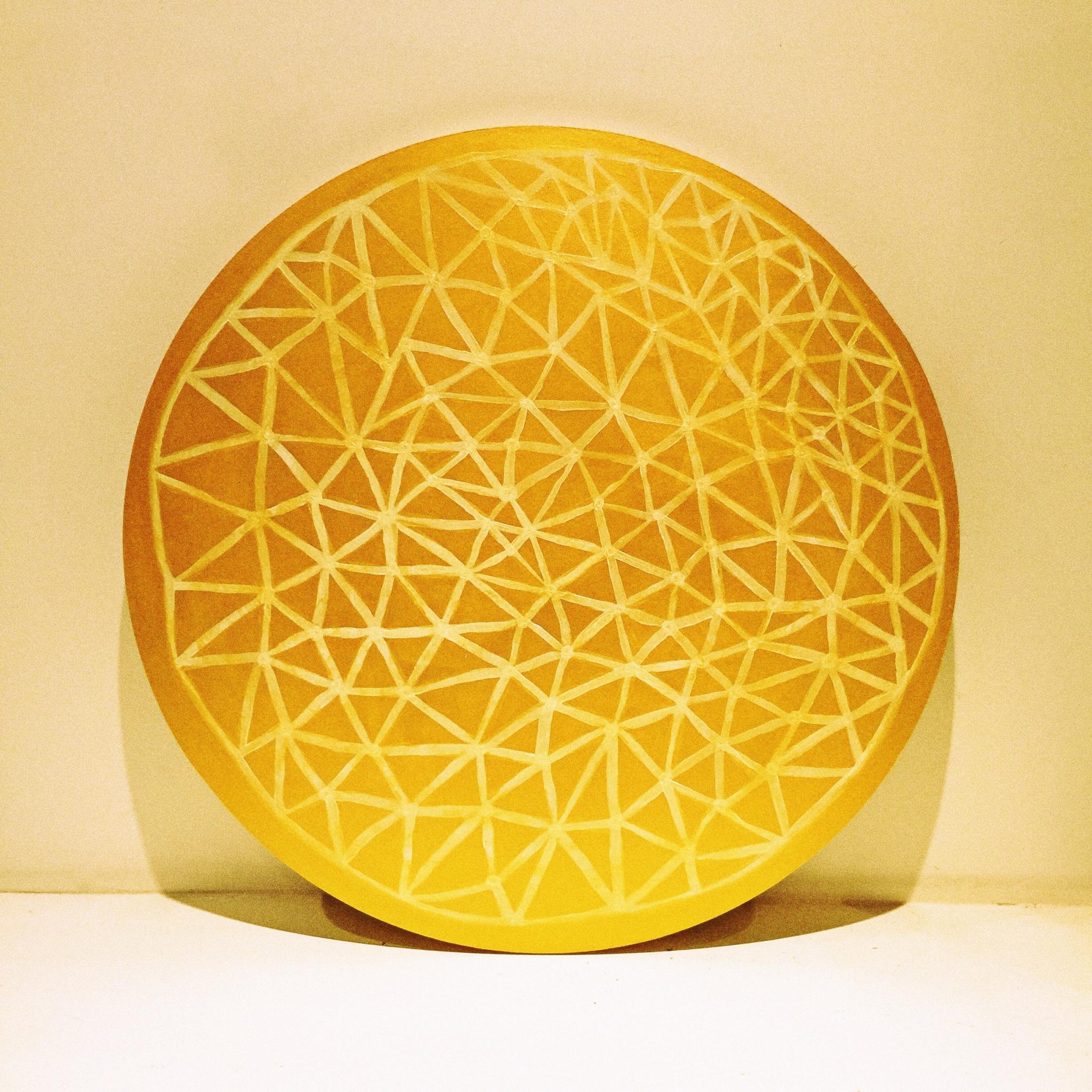 Painting on wood 70cm diameter 