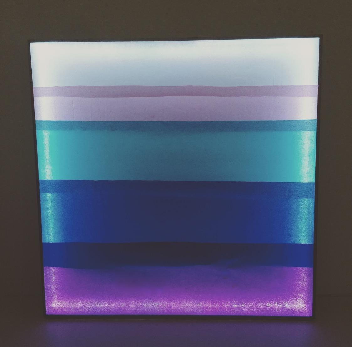 Led Light, acrylic & wood, 50x50cm.
