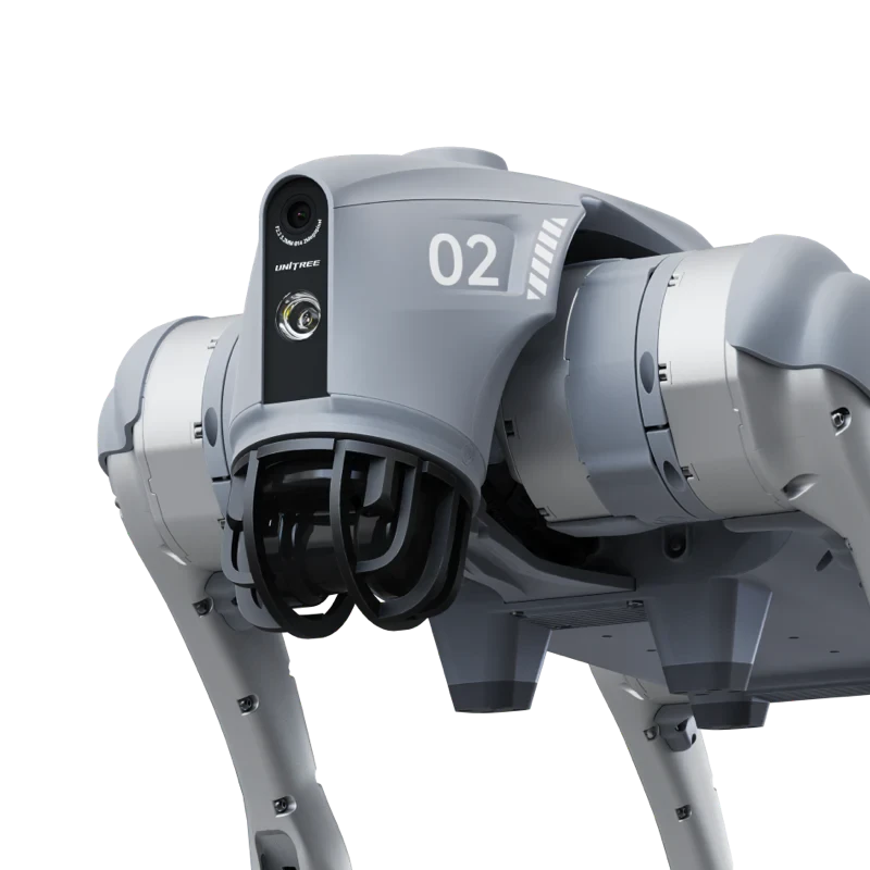 Robot canino interactuando con público en evento corporativo