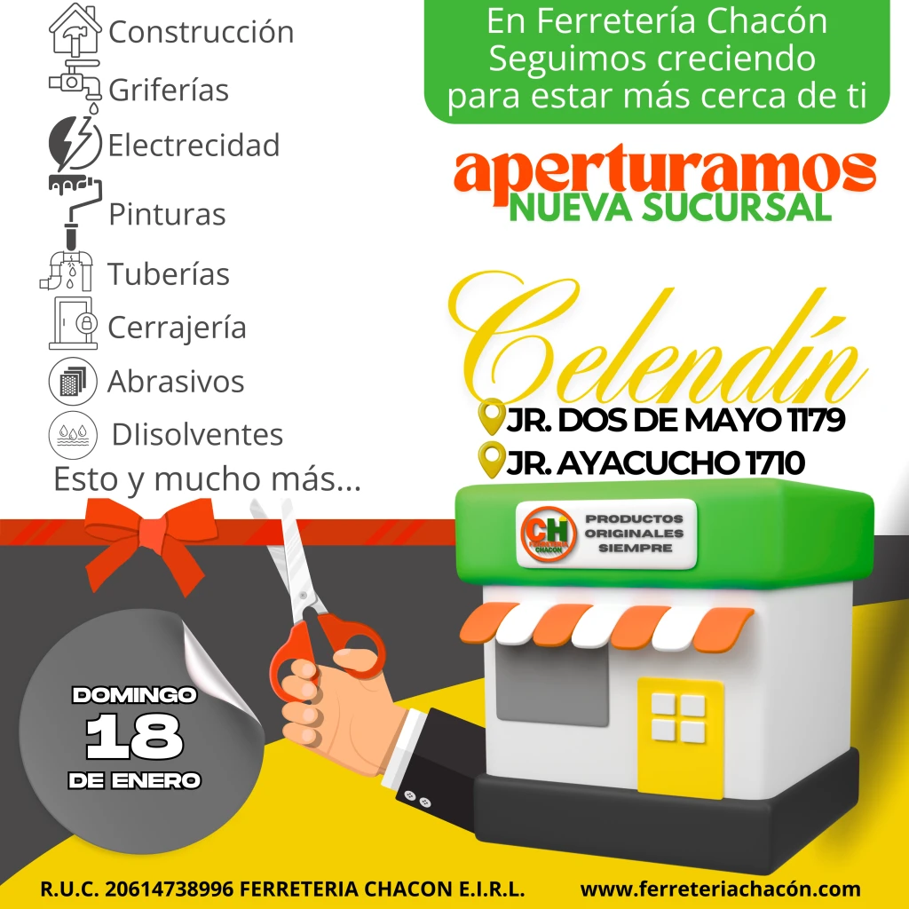 Ferretería Chacon inaugura nueva sucursal en Celendín
