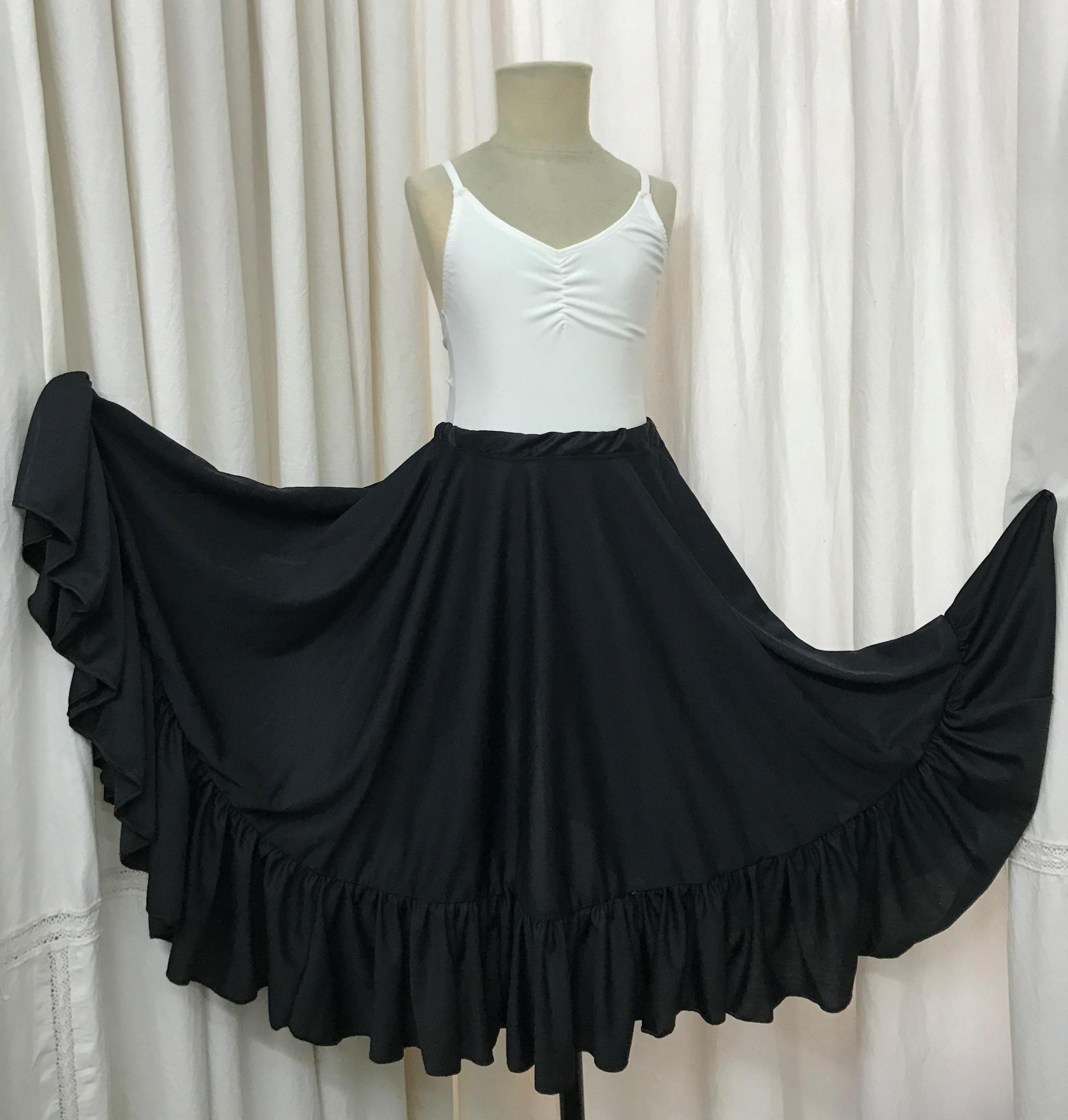 Malla Lycra Ballerina (Bretel finito). Pollera campaño plato con volado