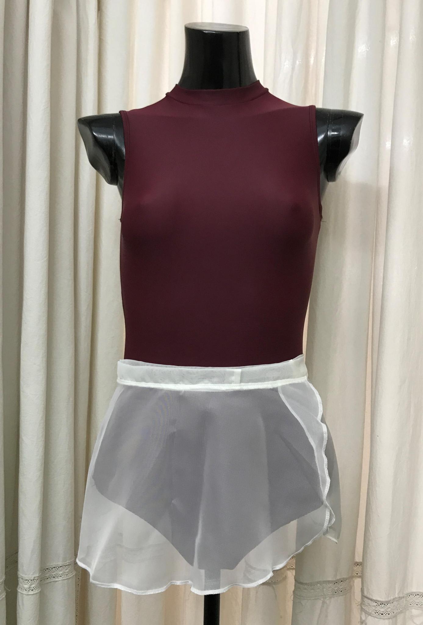 Malla Lycra sin mangas cuello mao. Pollerin abierto (tipo pareo) de gasa