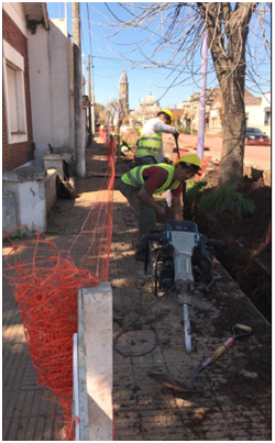 Canalización para el tendido de cañería PEAD para red de agua potable