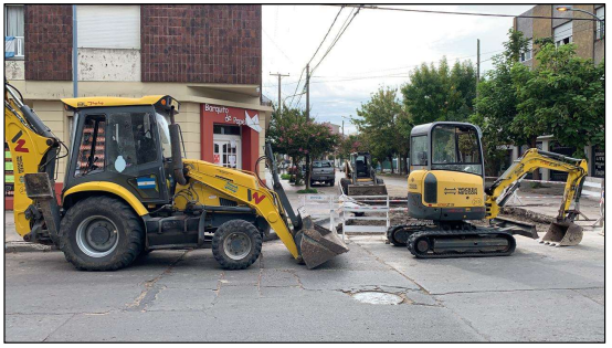 Obra en ejecución de Rotura y Acondicionamiento de base en pavimentos asfálticos