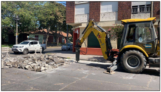 Obra en ejecución de Rotura y Acondicionamiento