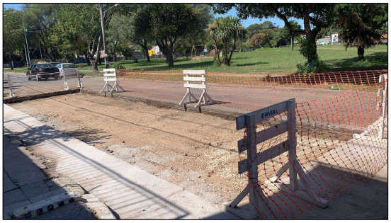 Obra en ejecución de Rotura y Acondicionamiento de base en pavimentos asfálticos
