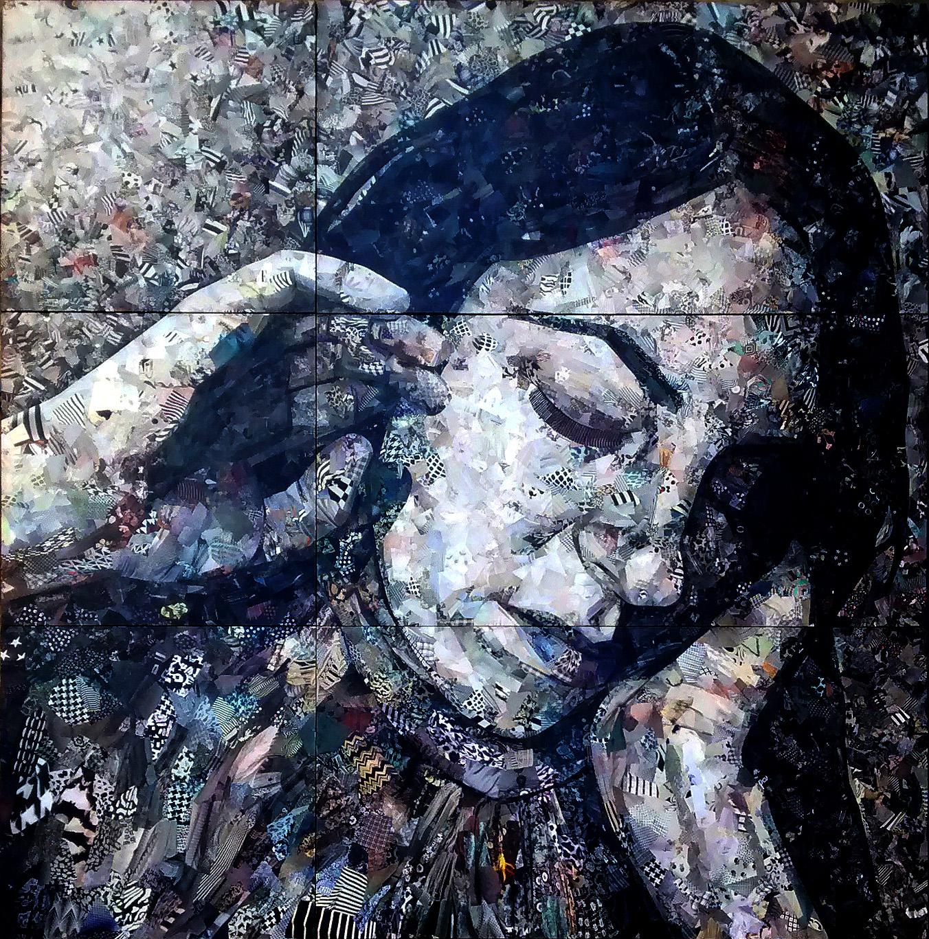 Disponible en Marbella, España. Papel s/tablas. 6 bastidores. 150x150cm.