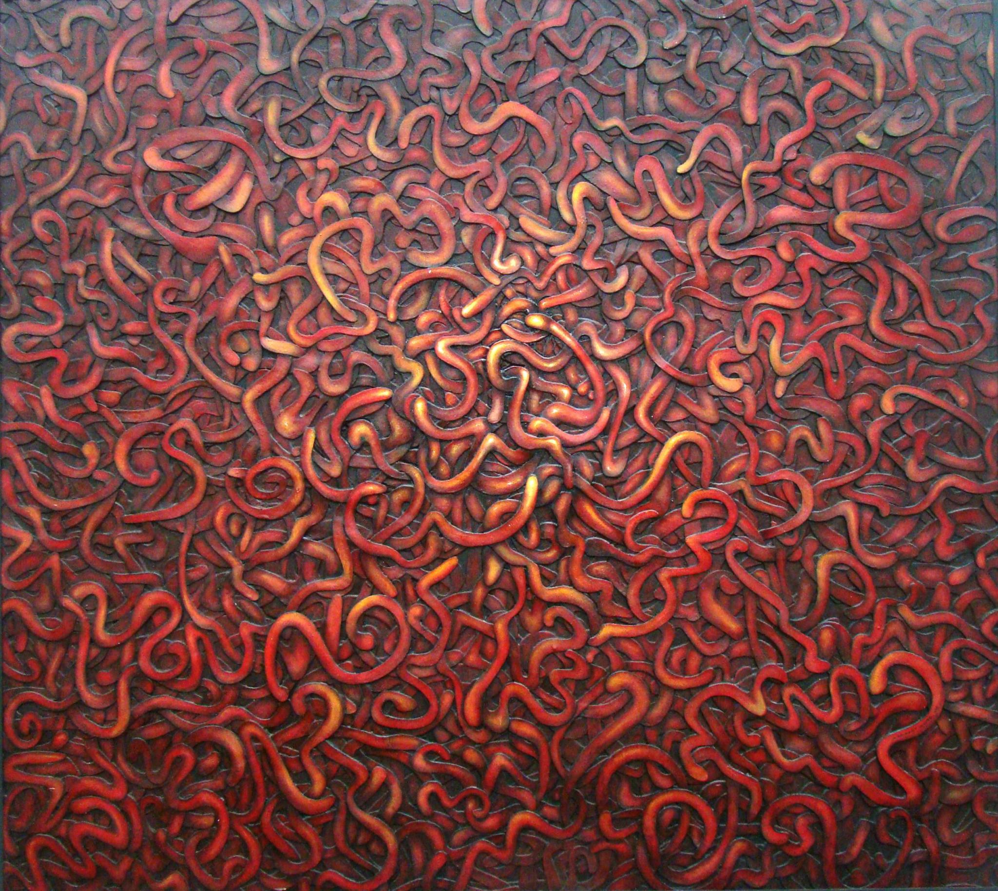 Mixta s/madera. 74x82cm. En Hall de Edificio Aires de Monti. Padre Luis Monti 1457, Pueyrredón. Cba., Argentina.