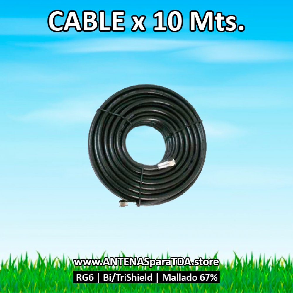 CABLE RG6 67% x 10 Mts.