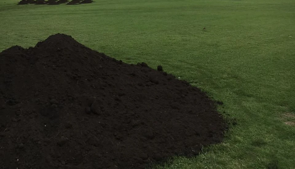Acopio de tierra negra para nivelar la cancha de fútbol del Instituto Inmaculada, Castelar