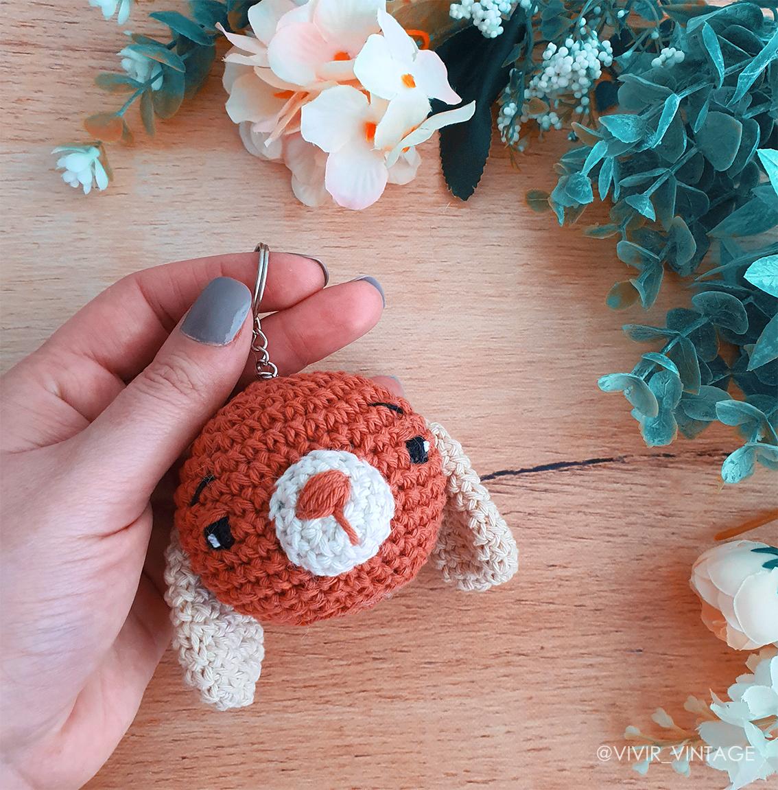 Como tejer llavero perro amigurumi paso a paso y en español - Tutorial para principiantes