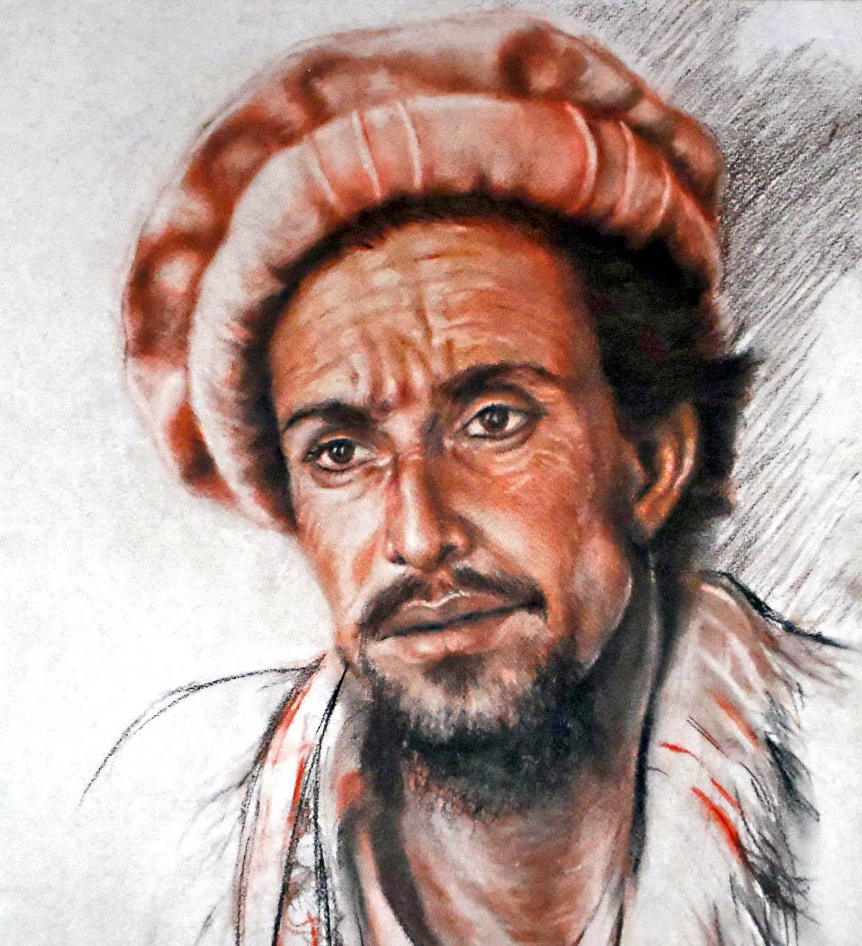 Sanguina y lápiz carbón, 40x40 cm.