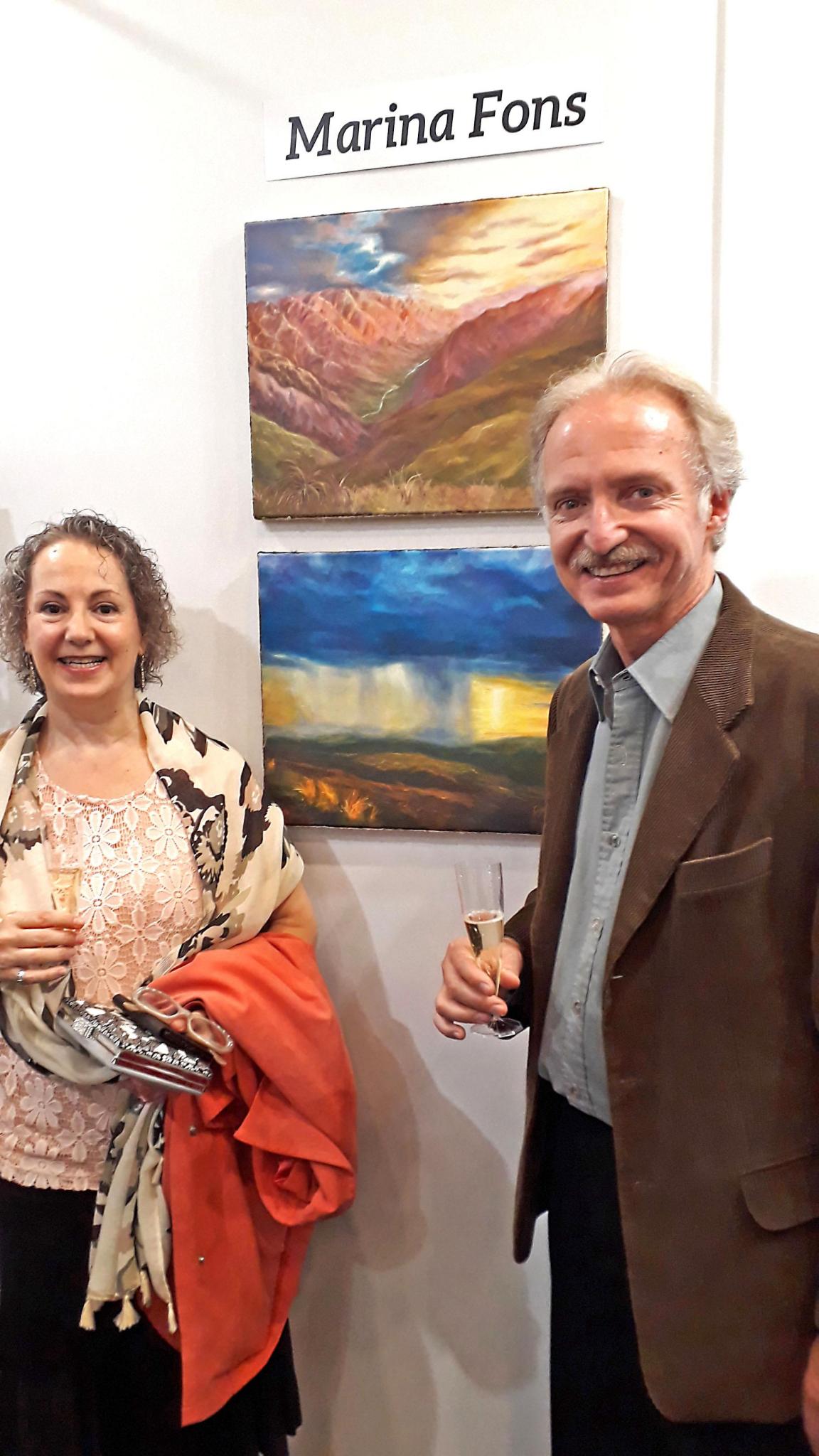 Marina Fons con sus obras expuestas