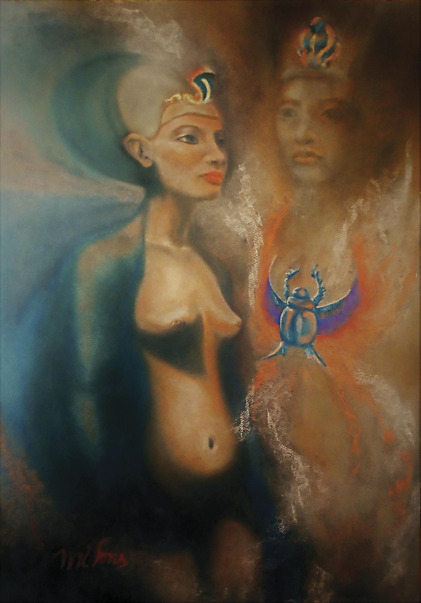 Portada de libro, pastel tiza, 70x50 cm.
