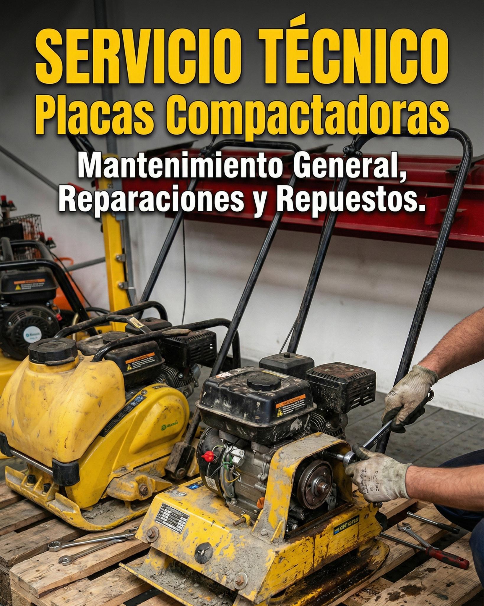 Servicio de Mantenimiento y/o Reparación de Placas Compactadoras Simples y Reversibles.