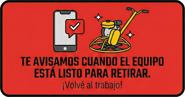 Una vez finalizado el proceso, teavisamos cuando el equipo está listo para retirar.